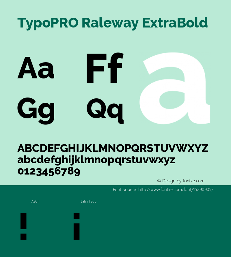 TypoPRO Raleway ExtraBold Version 3.000; ttfautohint (v0.96) -l 8 -r 28 -G 28 -x 14 -w 