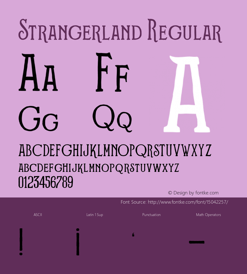 Strangerland Regular 1.000 Font Sample