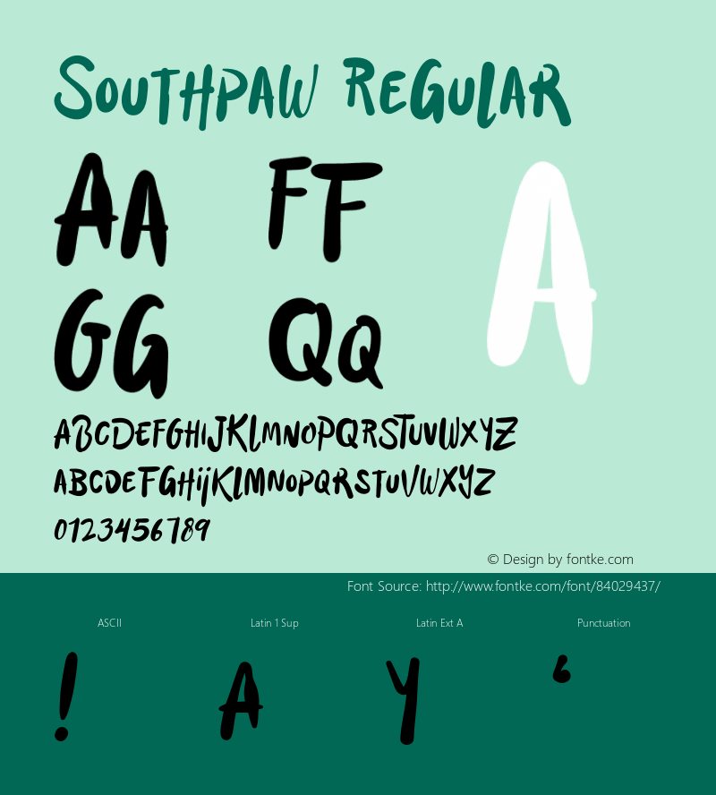 Southpaw Version 1.001;Fontself Maker 3.5.2 Font Sample