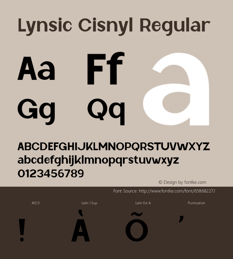 Lynsic Cisnyl Version 1.001;Fontself Maker 3.5.1 Font Sample