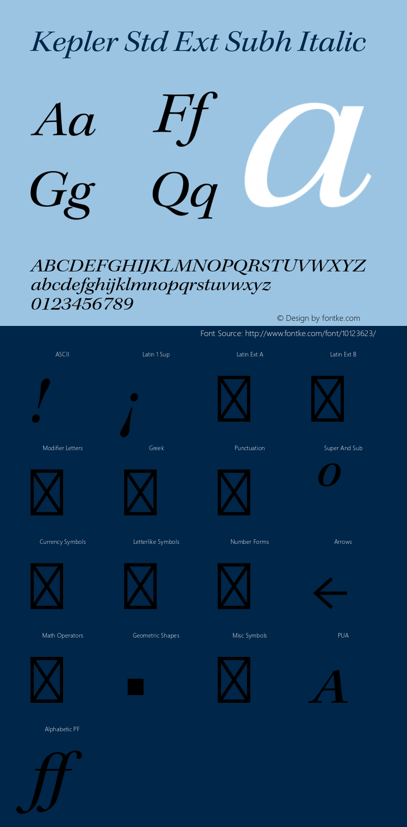 Kepler Std Ext Subh Italic Version 1.009;PS 001.000;Core 1.0.38;makeotf.lib1.6.5960 Font Sample