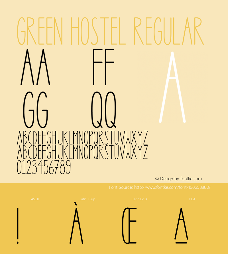 Green Hostel Version 001.000 Font Sample