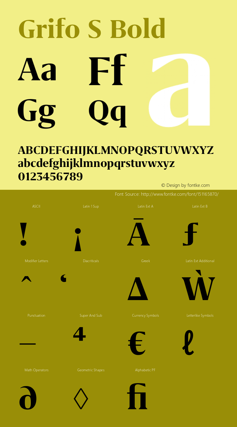 Grifo S Bold Version 1.000 Font Sample