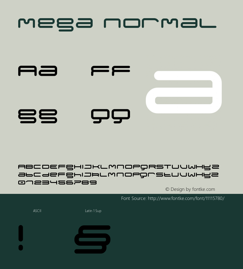 Mega Normal Version 001.000 Font Sample