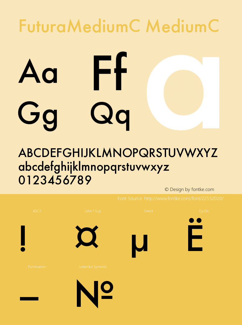 Futura Medium Cyrillic Version 001.000 Font Sample