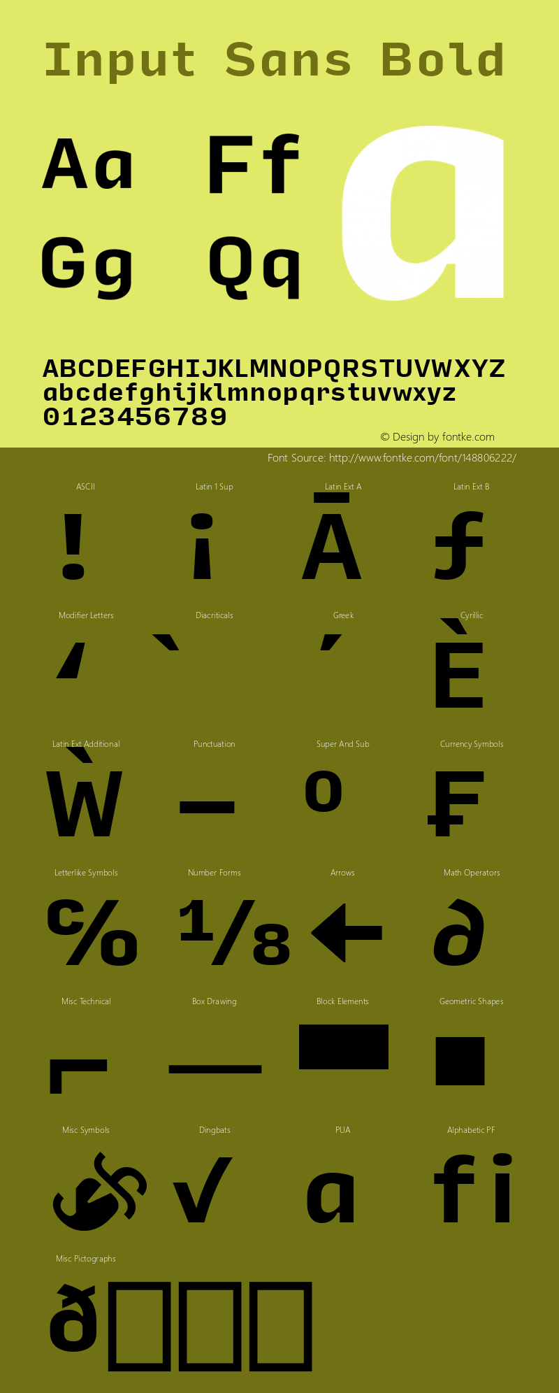 InputSans Bold Version 0.000;PS 0.0;hotconv 1.0.72;makeotf.lib2.5.5900 Font Sample