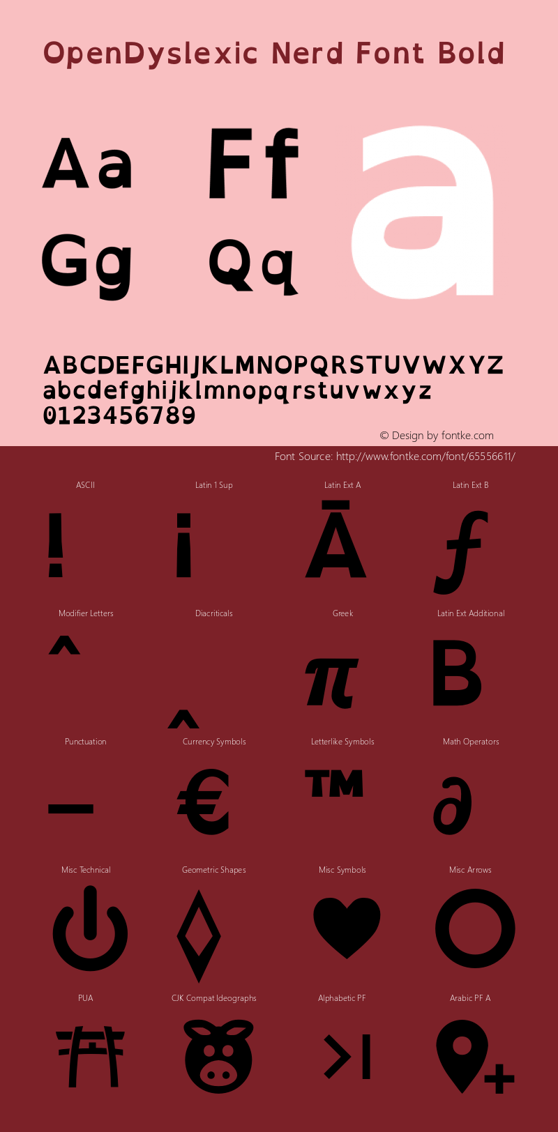 OpenDyslexic Bold Nerd Font Complete Version 2.001;PS 002.001;hotconv 1.0.70;makeotf.lib2.5.58329 Font Sample