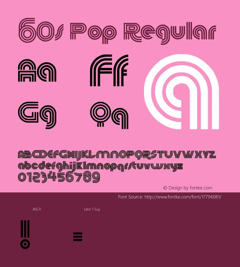 60s Pop Regular Version 1.00 July 25, 2010, initial release Font Sample