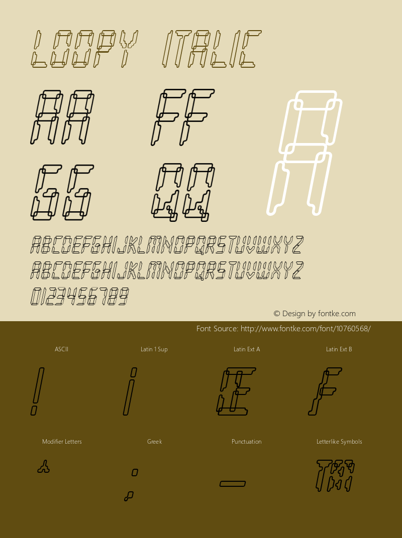 Loopy Italic 1.0 Font Sample