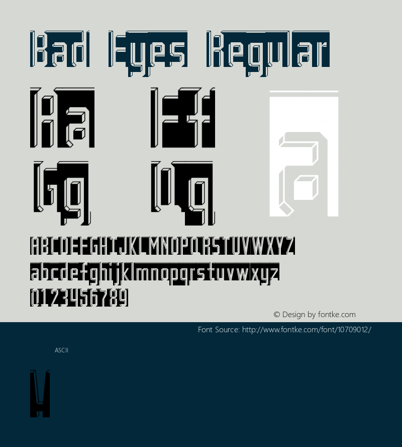 Bad Eyes Regular Version 001.000 Font Sample