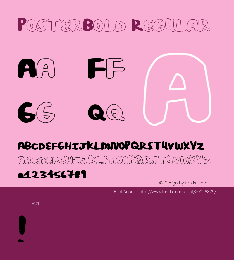 PosterBold Version 1.00 July 16, 2012, initial release Font Sample