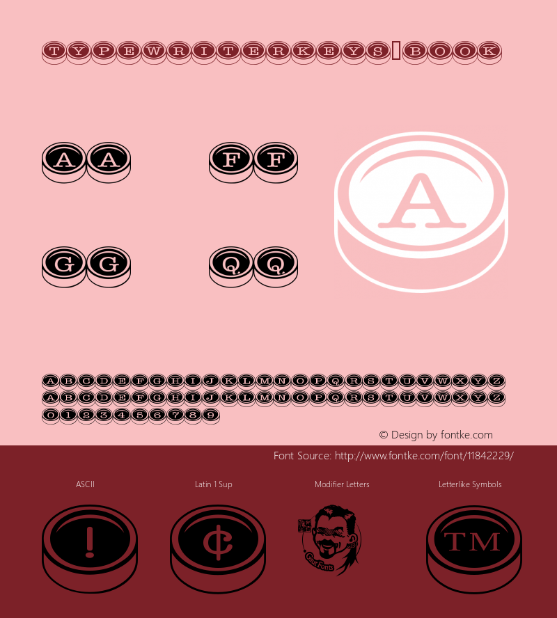 TypewriterKeys Book Version Macromedia Fontograp Font Sample