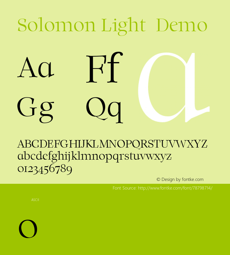 Solomon Light Demo 0.1.0 Font Sample
