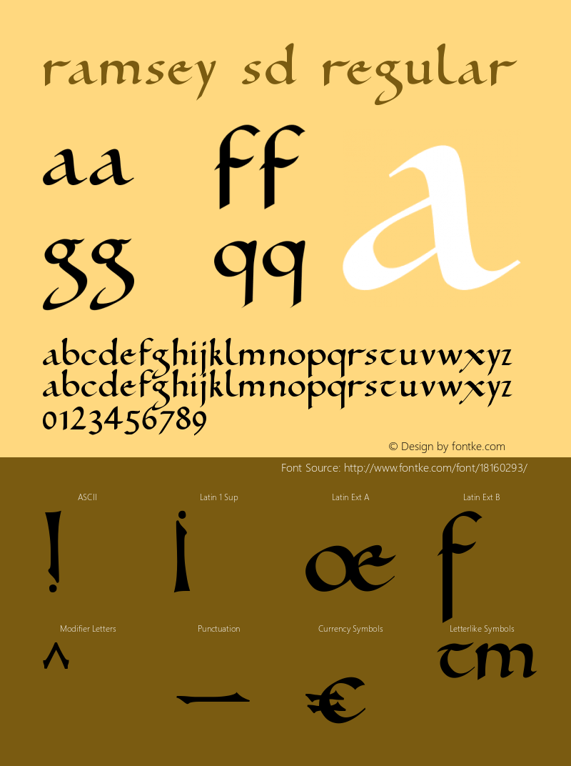 Ramsey SD Regular Version 1.1 2009 Font Sample