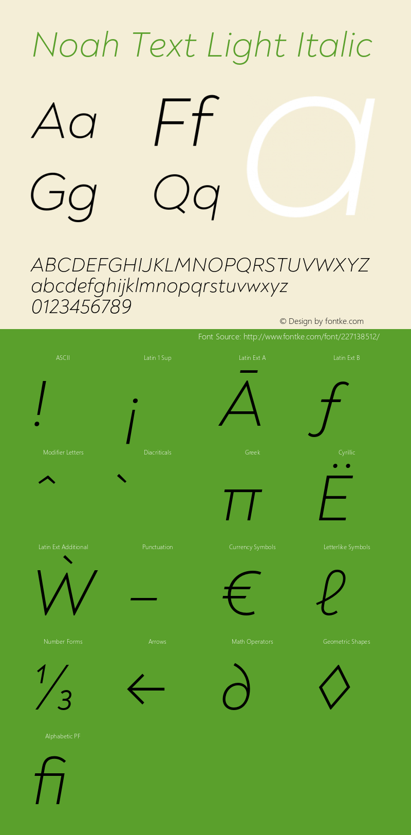 Noah Text Light Italic Version 1.000;PS 001.000;hotconv 1.0.88;makeotf.lib2.5.64775图片样张