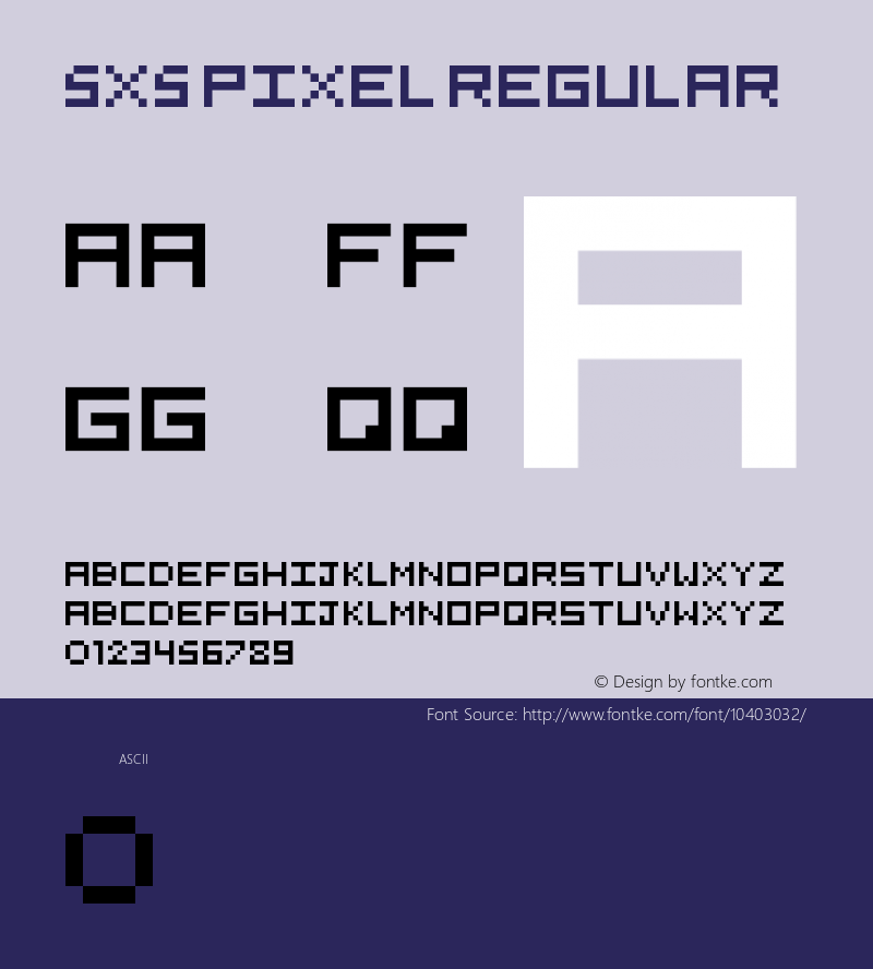 5x5 Pixel Regular Version 1.0 Font Sample
