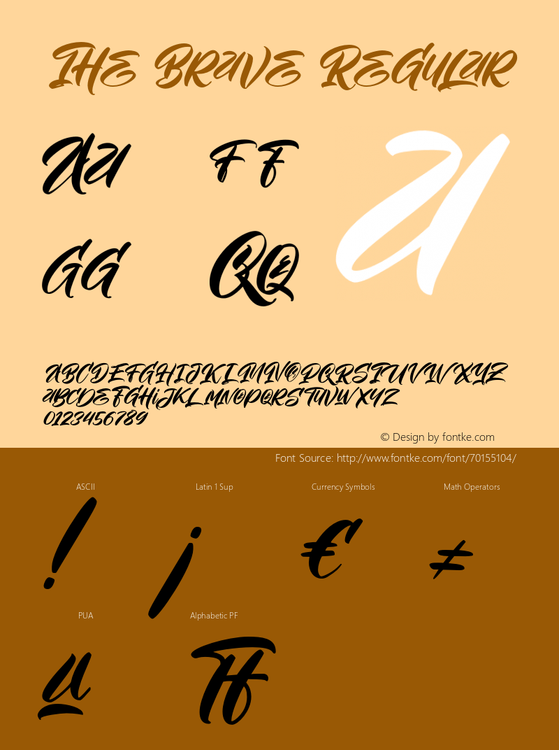 TheBrave Version 1.000 Font Sample