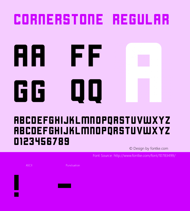 Cornerstone Regular Version 1.0 Font Sample