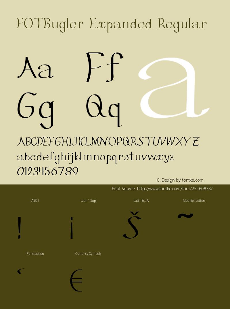 FOTBugler-ExpandedRegular Version 1.000 Font Sample