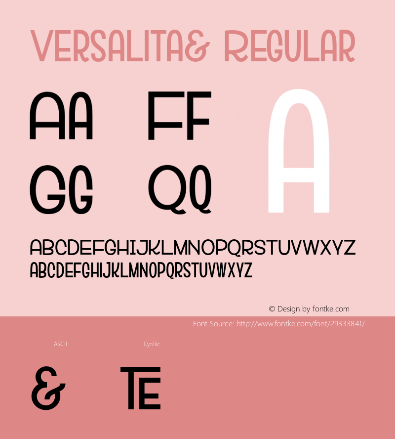 VeRsaLiTa& 1.000 Font Sample