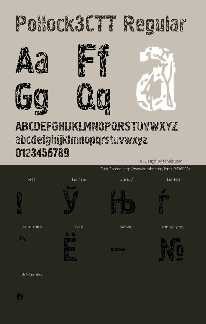 Pollock3CTT Regular Version 1.0 Font Sample