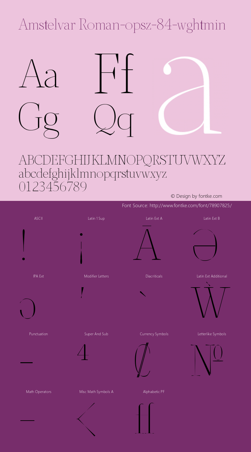 Amstelvar Roman-opsz-84-wghtmin Version 0.001 Font Sample