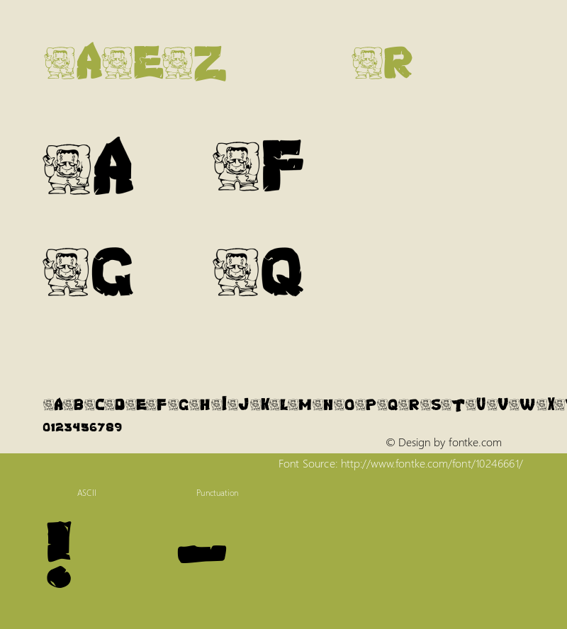 AEZ monster Regular AEZ monster Font Sample