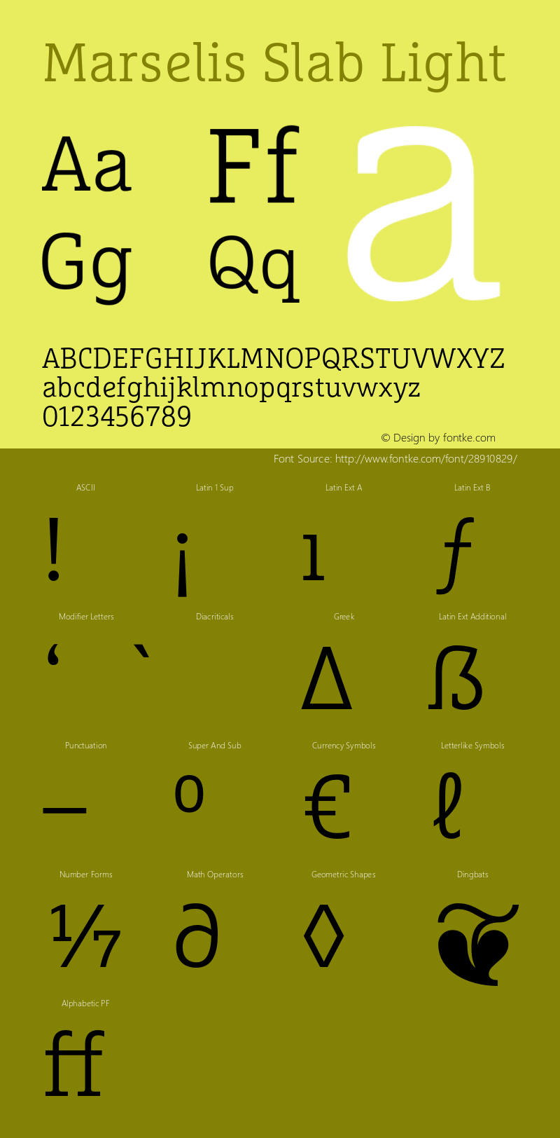 MarselisSlab-Light Version 7.504 Font Sample