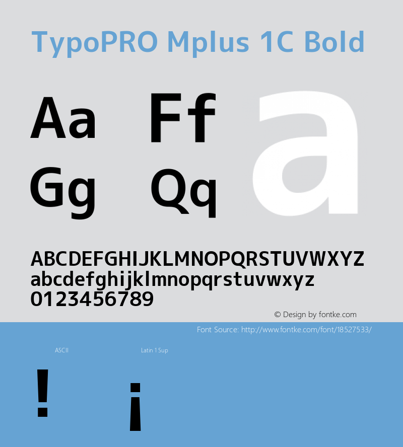 TypoPRO Mplus 1C Bold Version 1.062 Font Sample