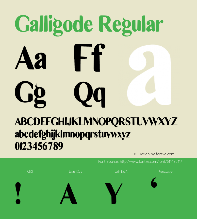 Galligode Version 1.001;Fontself Maker 3.5.1 Font Sample