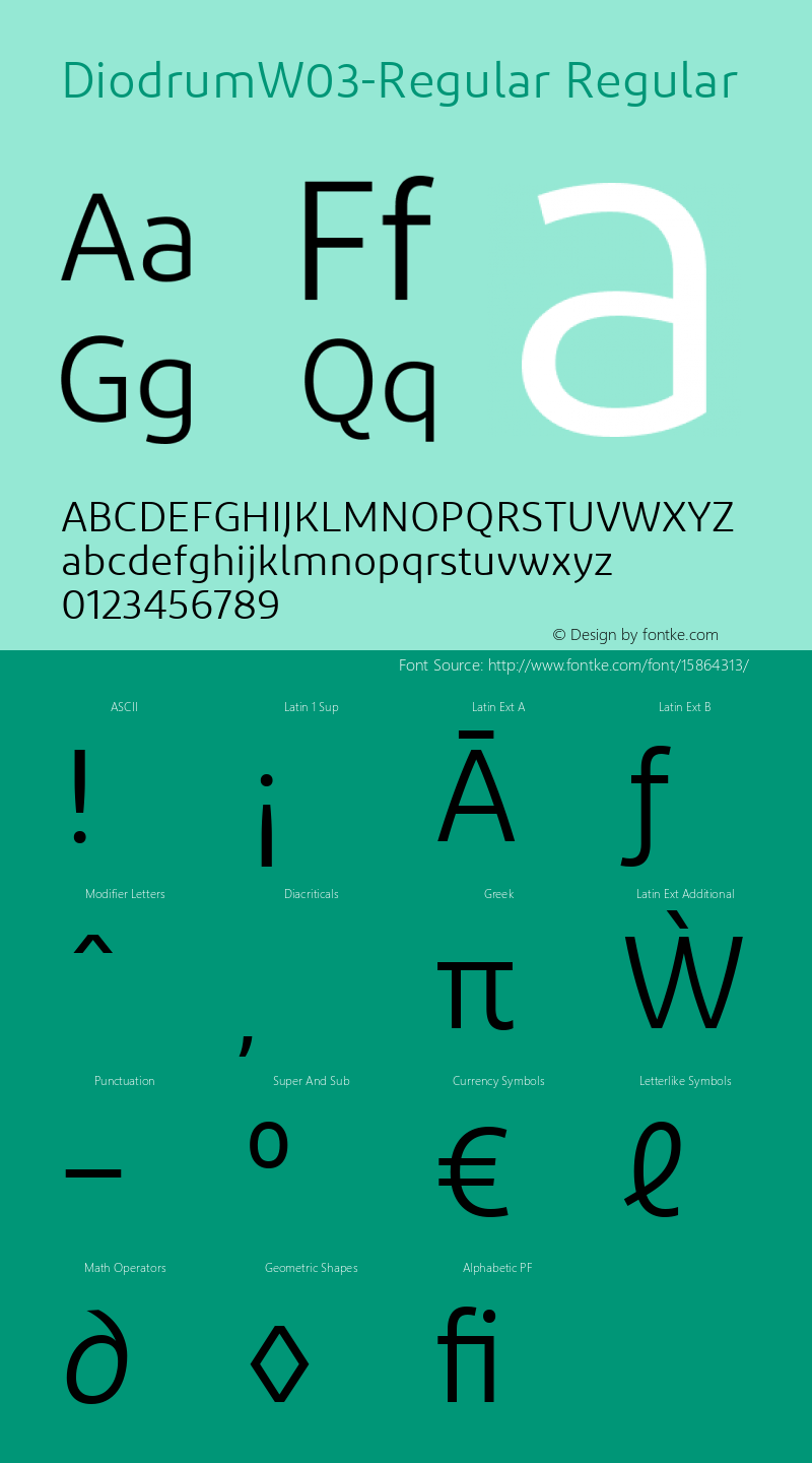 DiodrumW03-Regular Regular Version 1.10 Font Sample