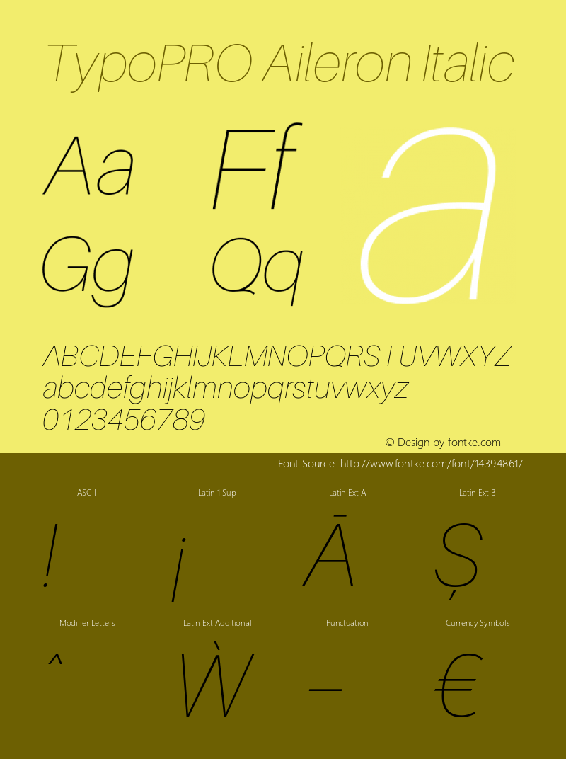 TypoPRO Aileron Italic Version 1.000;PS 001.000;hotconv 1.0.70;makeotf.lib2.5.58329 Font Sample