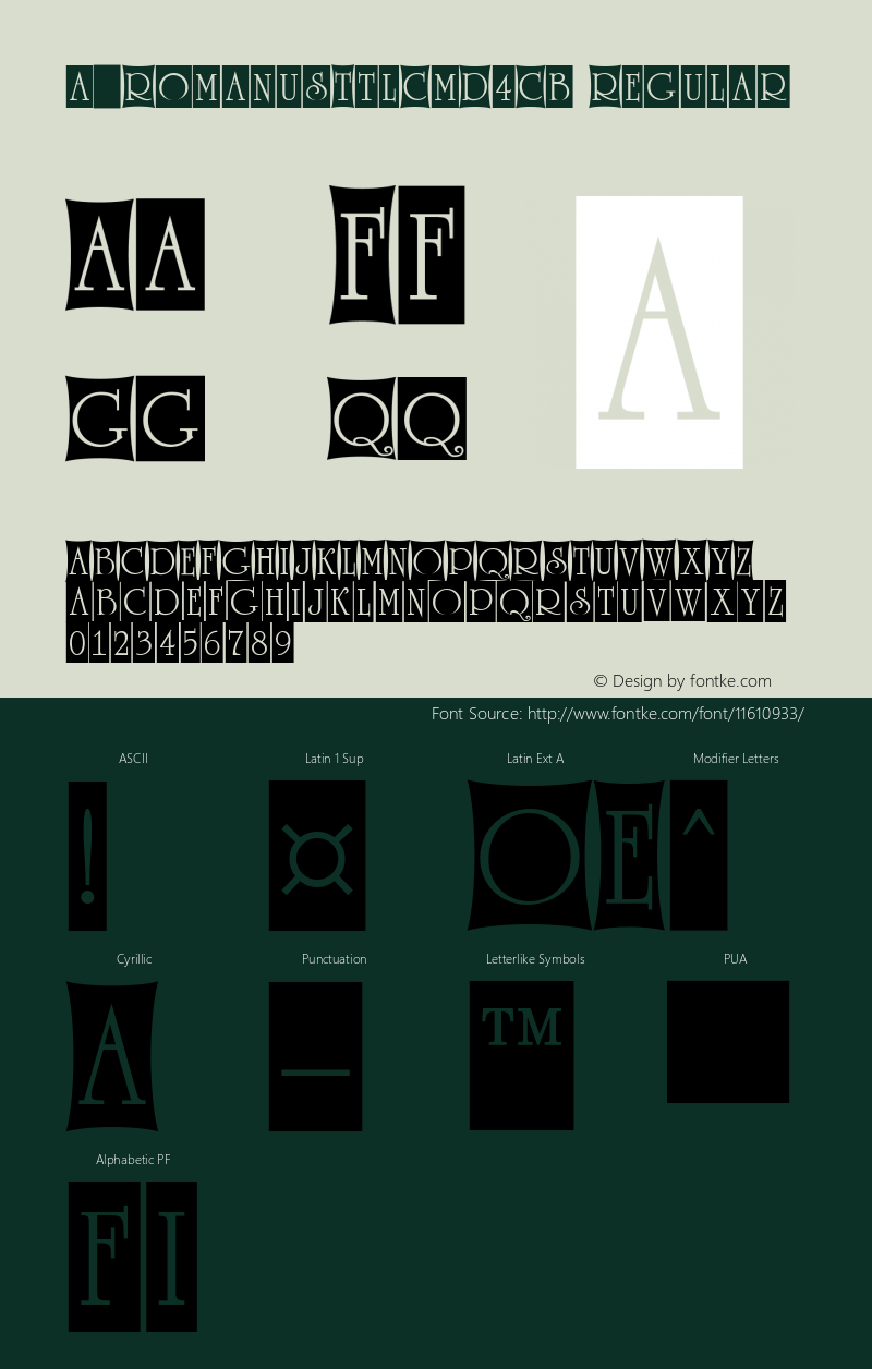 a_RomanusTtlCmD4Cb Regular 01.03 Font Sample