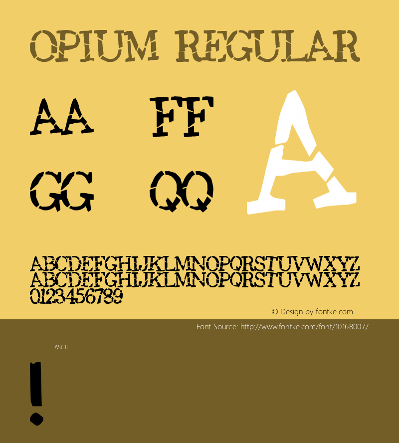 Opium Regular 2 Font Sample