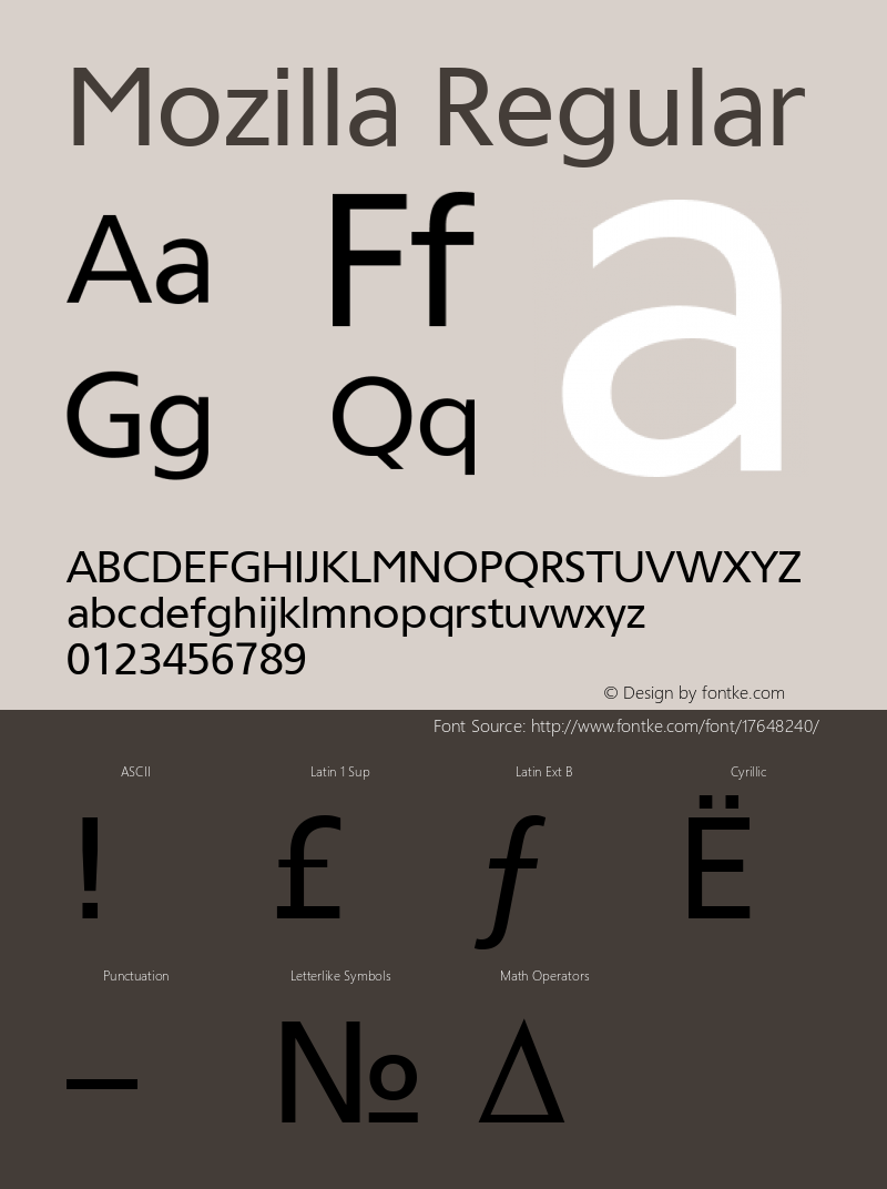 Mozilla Regular 001.000 Font Sample