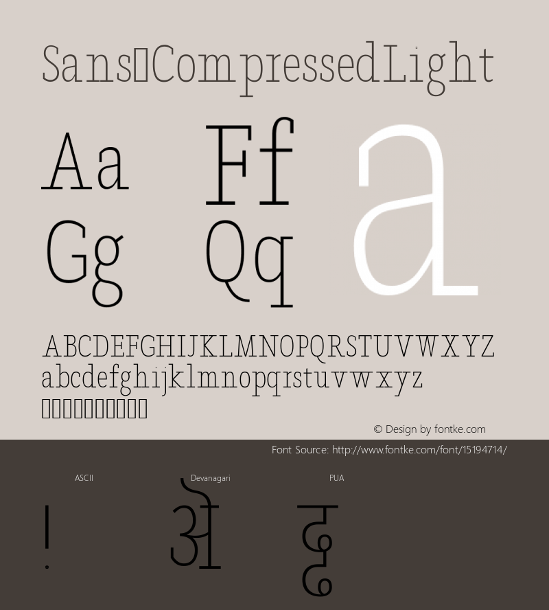 Sans CompressedLight Version Version 1.0 Font Sample
