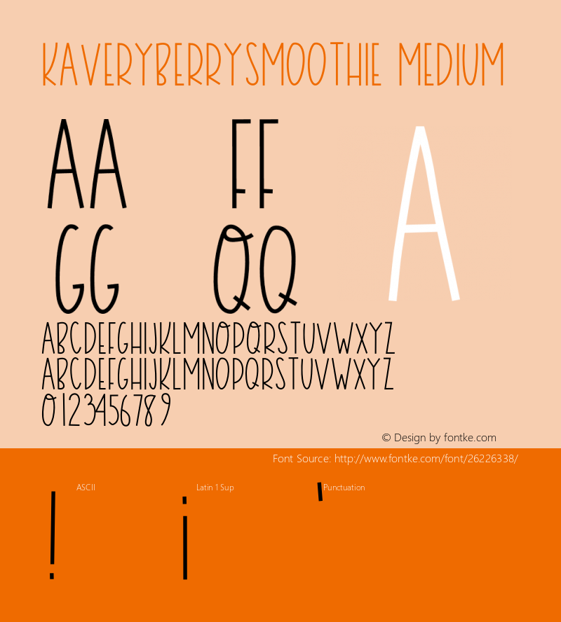 KAVeryBerrySmoothie Version 001.000 Font Sample