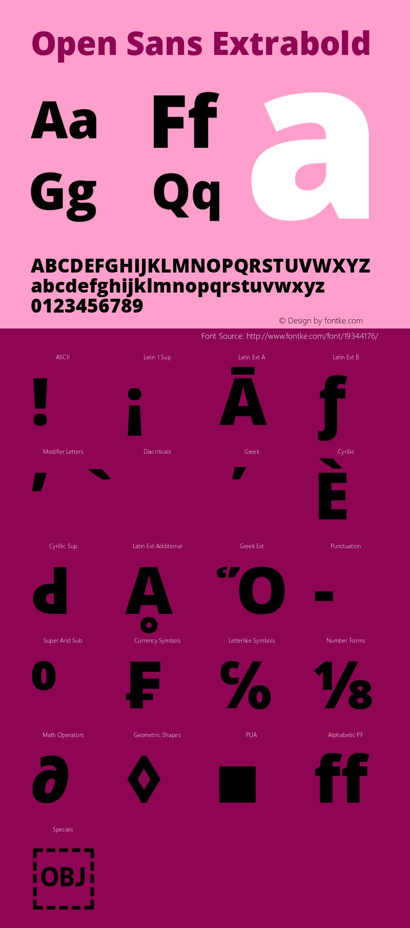 Open Sans Extrabold Version 1.10 Font Sample