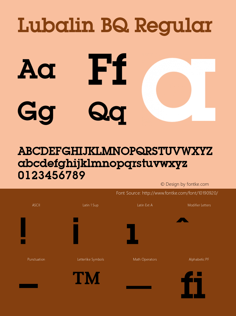 Lubalin BQ Regular 001.000 Font Sample