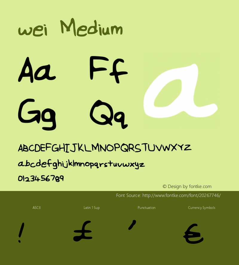 wei Version 001.000 Font Sample