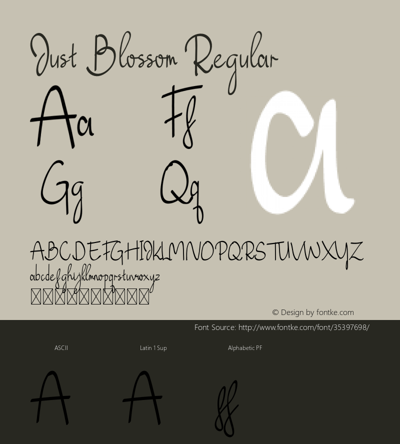 Just Blossom Version 1.003;Fontself Maker 3.2.2 Font Sample