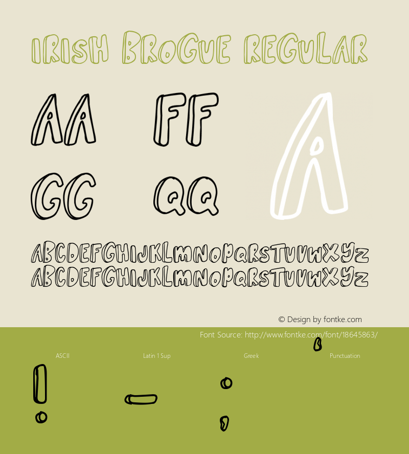 Irish Brogue Regular Version 1.00 December 5, 2016, initial release Font Sample