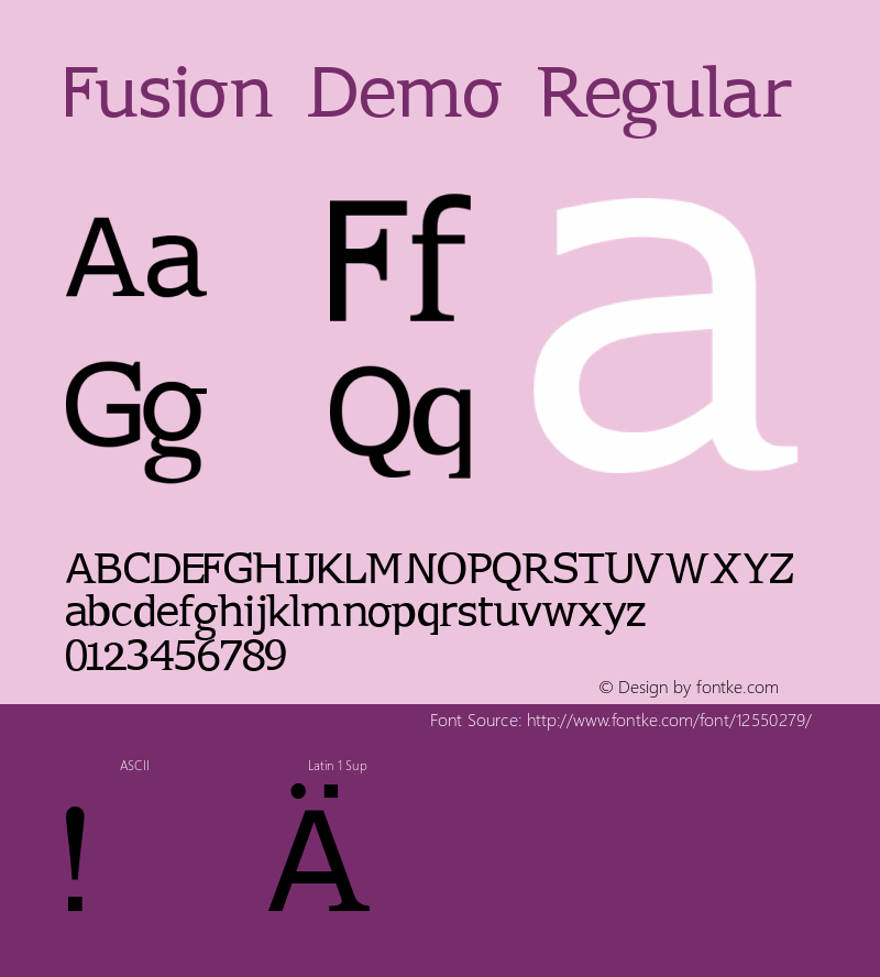 Fusion Demo Regular Version 1.0 Font Sample
