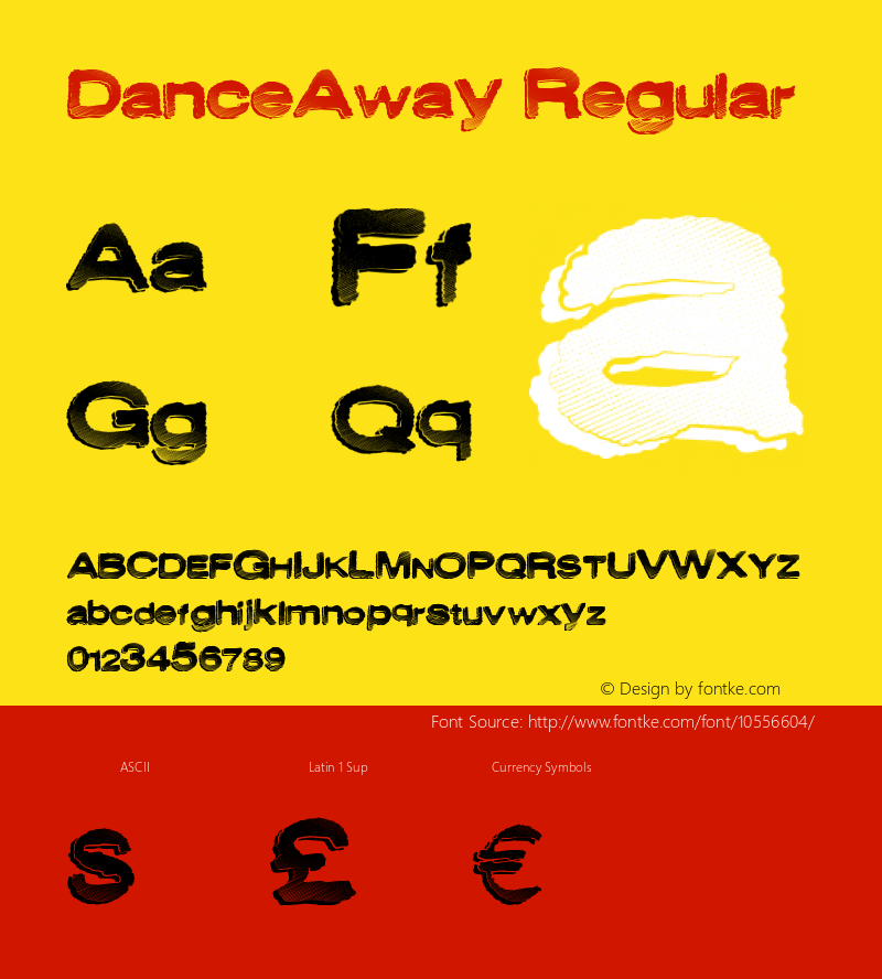 DanceAway Regular Version 1.00 May 19, 2014, initial release Font Sample