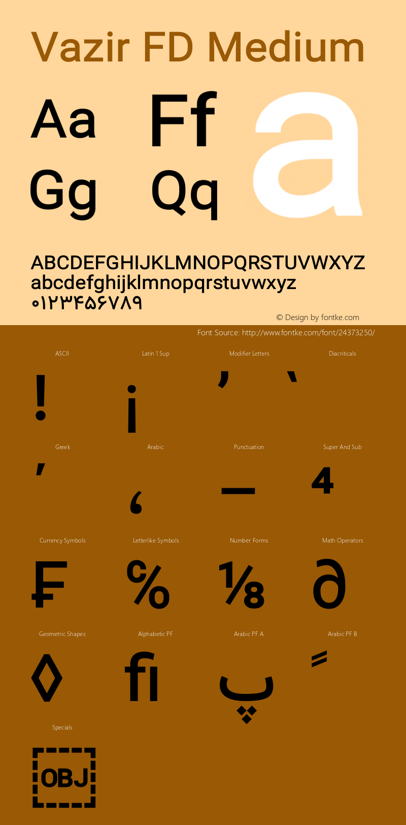 Vazir Medium FD Version 16.0.0 Font Sample