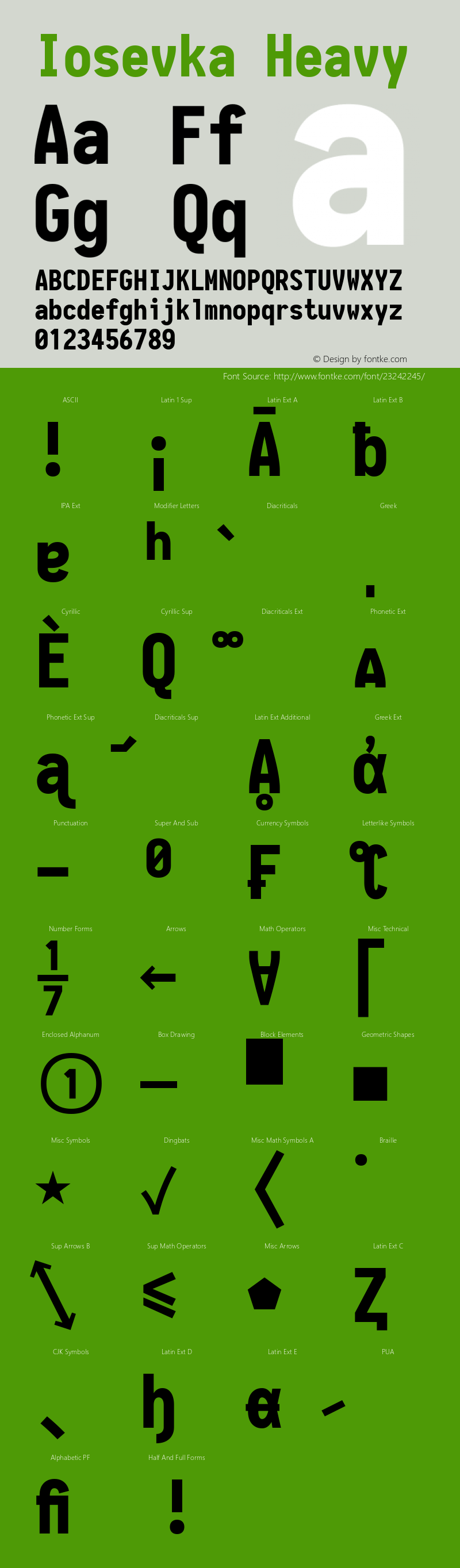 Iosevka Heavy 1.13.2; ttfautohint (v1.6) Font Sample