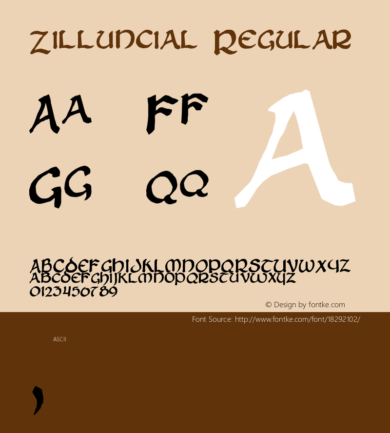 Zilluncial Regular Version 1.00 Font Sample