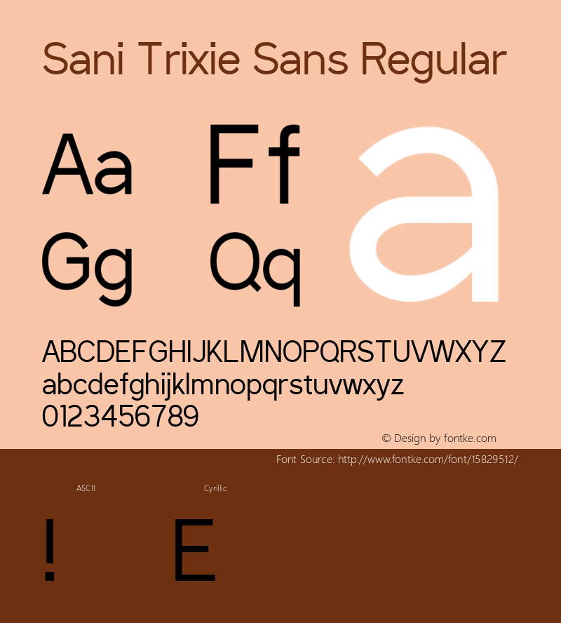 Sani Trixie Sans Regular Version 1.6.1 - December 3, 2014; ttfautohint (v1.4.1) Font Sample