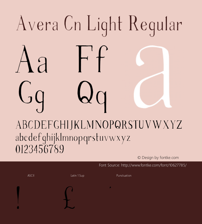 Avera Cn Light Regular 001.001 Font Sample