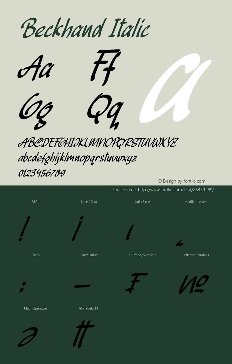 Beckhand Italic Version 1.00;September 30, 2020;FontCreator 12.0.0.2563 64-bit Font Sample